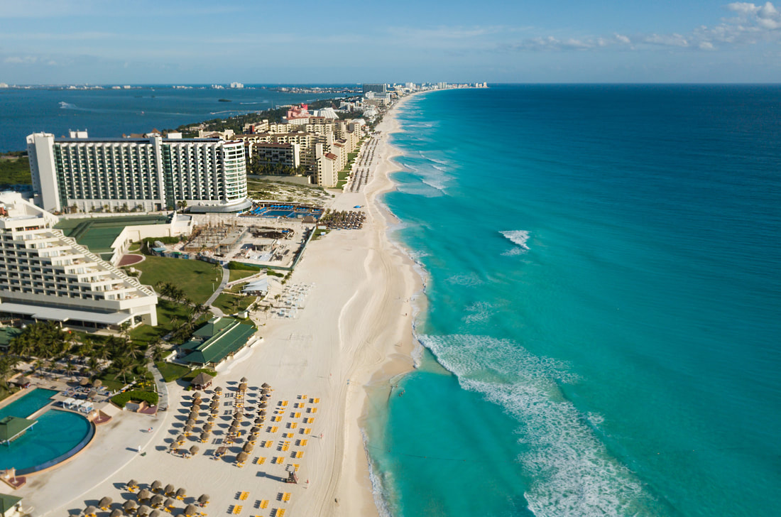 Beach resort aerial view